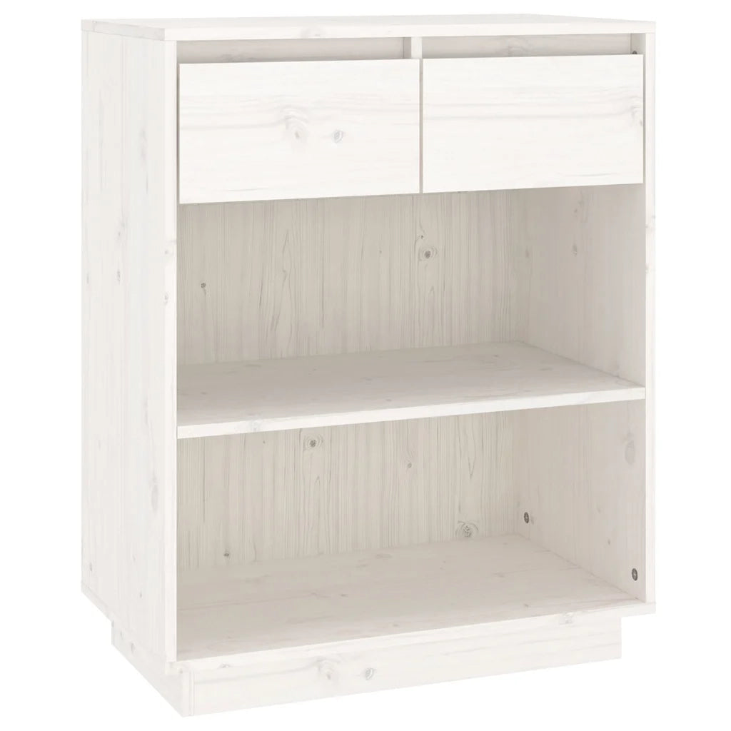 Mobile Consolle Bianco 60x34x75 cm in Legno Massello di Pino 813835