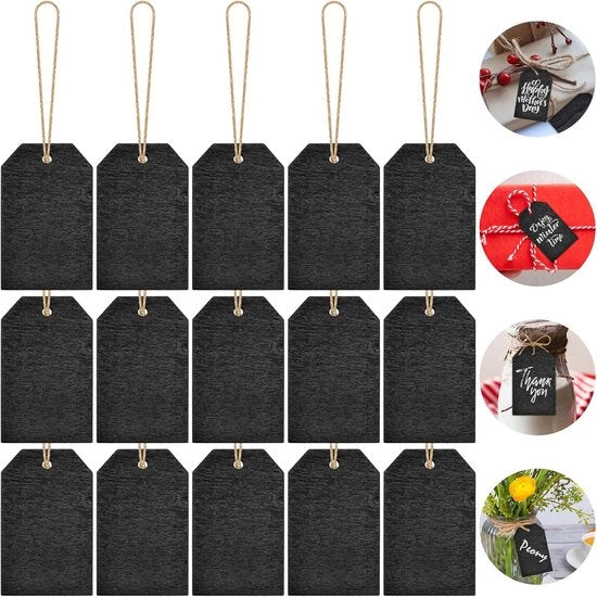 Etichette per cartelloni di carta da disegno in legno riciclabile - set da 40 pezzi per decorazione, matrimoni e regali