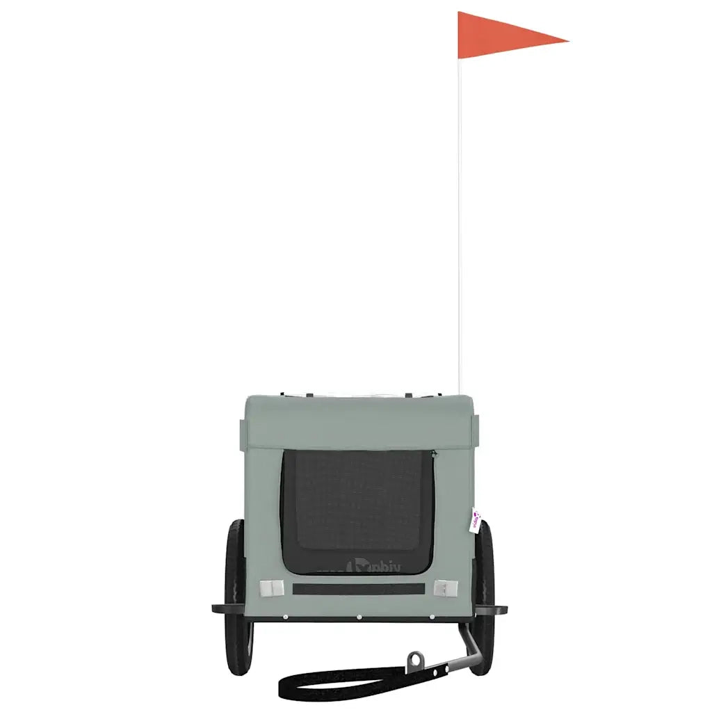 Rimorchio da Bici per Animali Grigio e Nero Oxford e Ferro CFW7271295