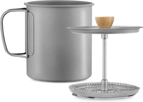 Bicchierino in titanio con filtro a stantuffo in acciaio inossidabile - 750ml - macchina da caffè a stantuffo Ø 9,5 x 11 cm - macchina da caffè per la pressione - anche per il tè
