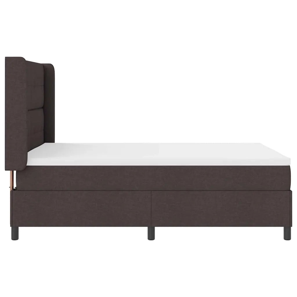 Letto a Sorgente LED Marrone Scuro 140 x 190 cm Tessuto 3343500