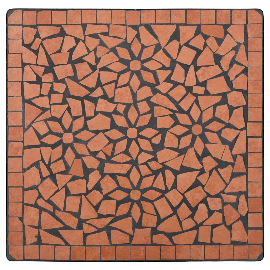 Set BistrÃ² 3 pz con Mosaico in Ceramica Terracotta cod mxl 35556