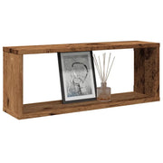 Mensole a Cubo Muro 6 pz Legno Antico 60x15x23 cm in Truciolato 856588