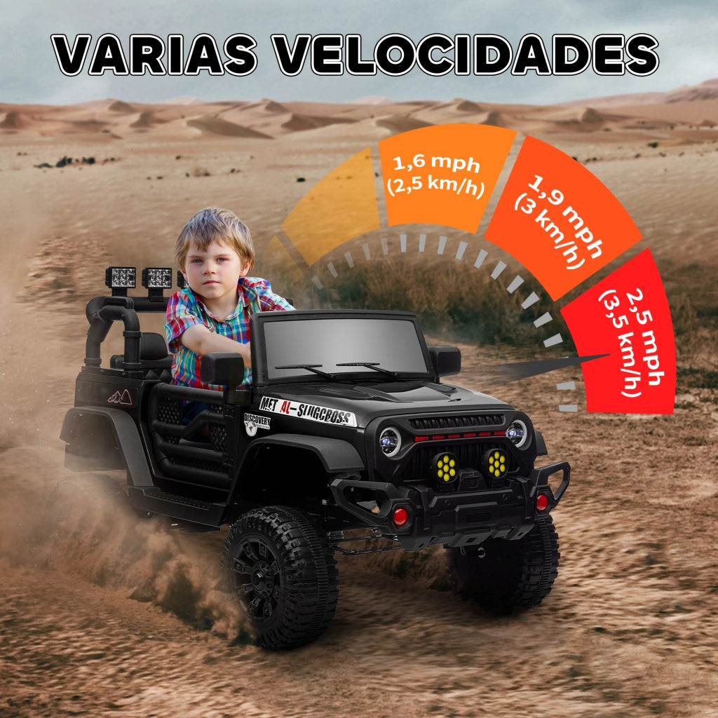 Auto Elettrica Bambini 3+ Anni ¨C Minimal ¨C Nero 12V LED Telecomando