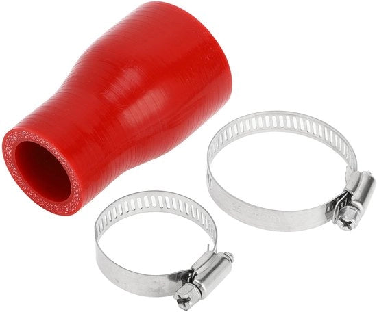 Siliconen Koelslang Rood - Binnendiameter 25-38mm - Lengte 76mm - Temperatura Massima 300°C - Tessuto A Maglia Multipliato - Slang Siliconico