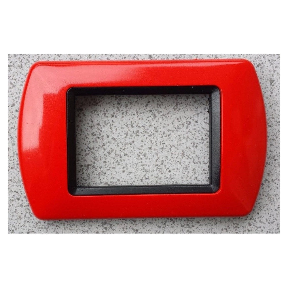 Trade Shop - Placchette Placche In Abs Compatibili Per Serie Living International Placca - Rosso Ferrari -3 Fori     -