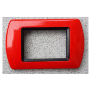 Trade Shop - Placchette Placche In Abs Compatibili Per Serie Living International Placca - Rosso Ferrari -3 Fori     -