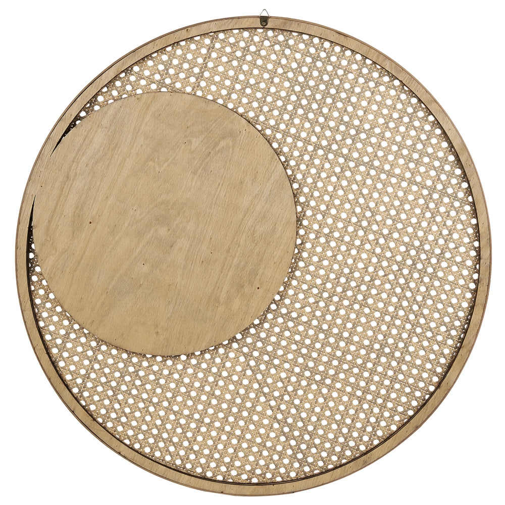 Specchio da parete decorativo telaio in bambù e rattan sintetico ø 60 cm