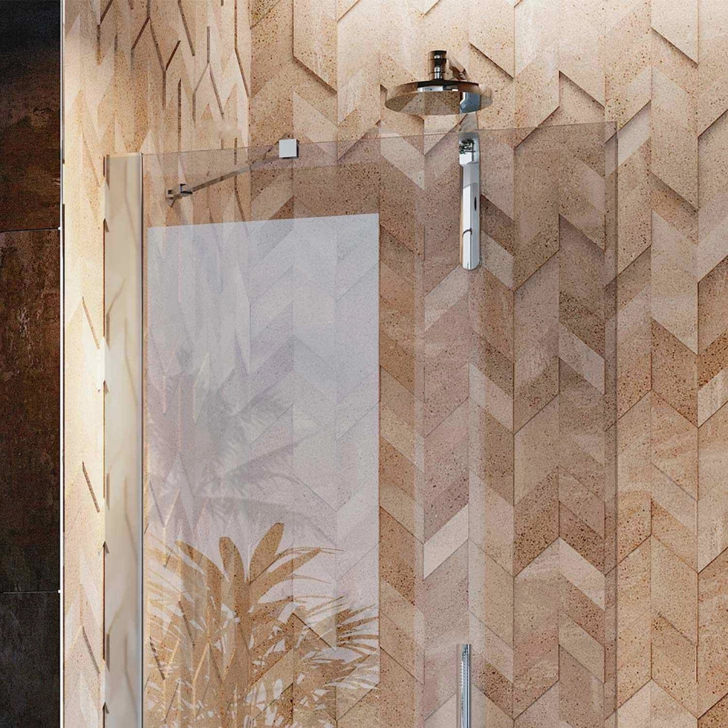 Parete doccia Walk In 56CM H190 Vetro Trasparente con Trattamento Anticalcare mod. Flip