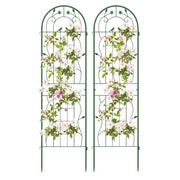 Set di 2 tralicci da giardino in metallo 180 x 50 cm supporto antiruggine per piante rampicanti stile elegante metallo verde 20_0012553
