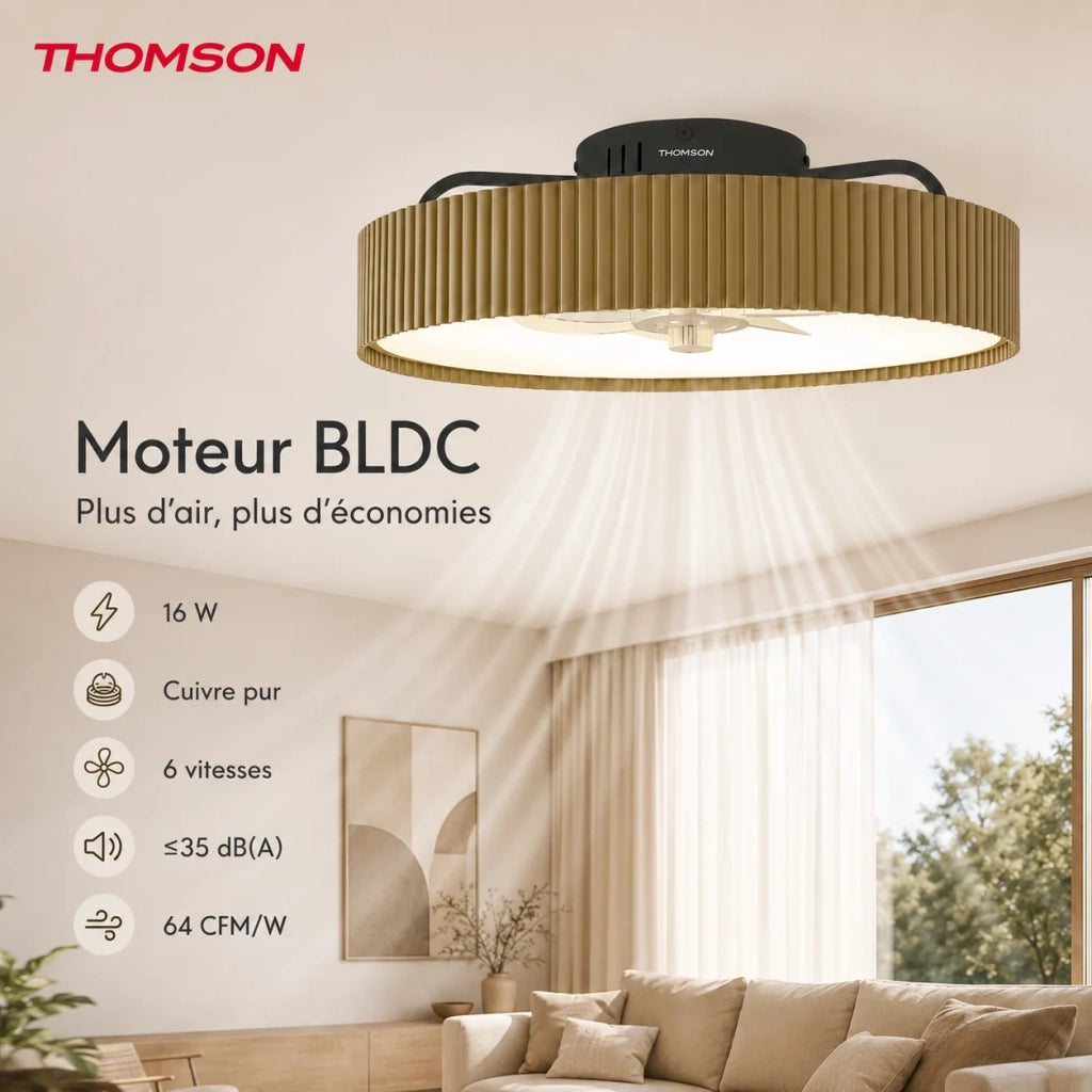 Ventilatore da soffitto con luce e telecomando incluso THOMSON ALMA