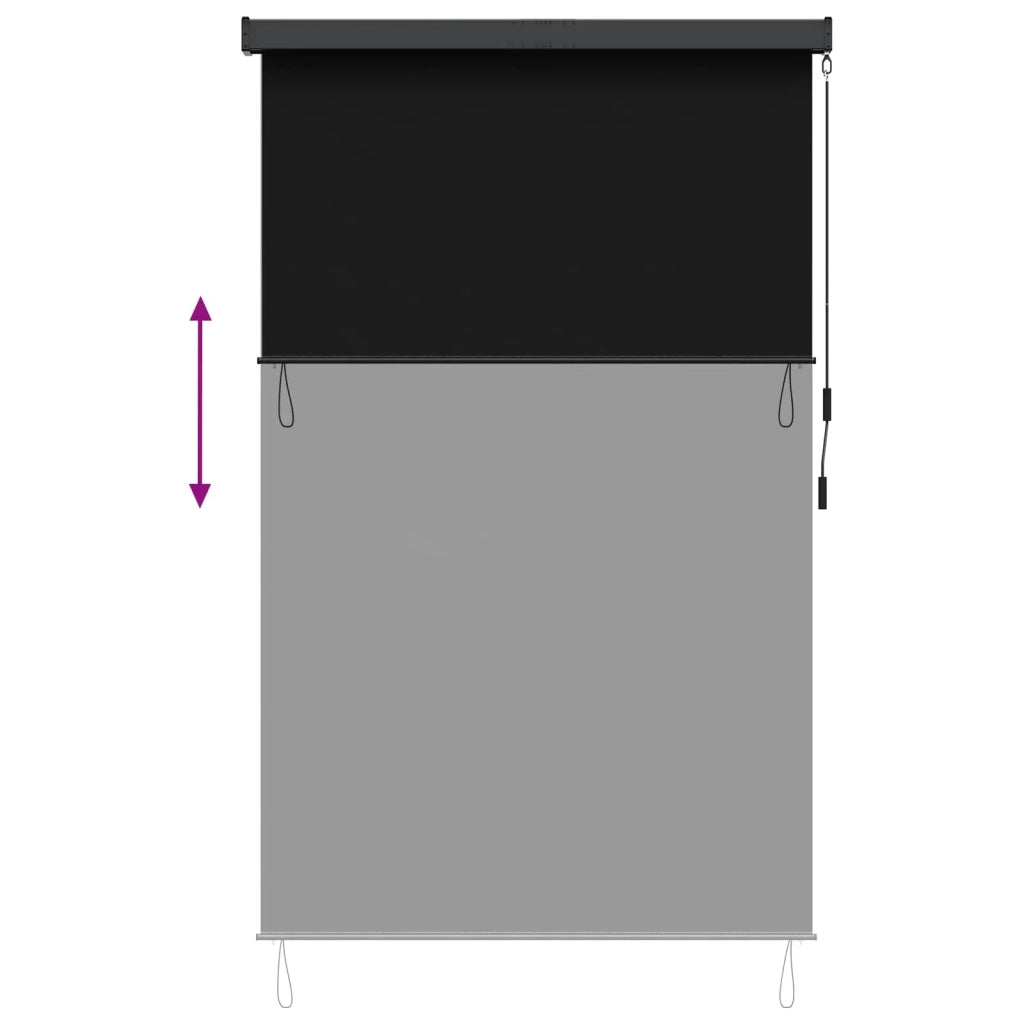 Tenda a rullo Nero 80 x 250 cm Tessuto e Alluminio 42037172