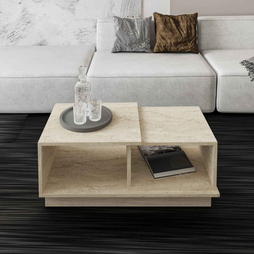 Tavolino in legno "Consept" - 90 x 45 x 36 cm - Travertino