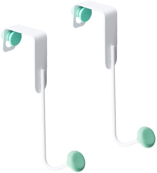 Haken per porta interna - 2 pezzi - Hanger per cappezza - Hanger per asciugamani - Bianco - Adatto per porte interne - Flessibile