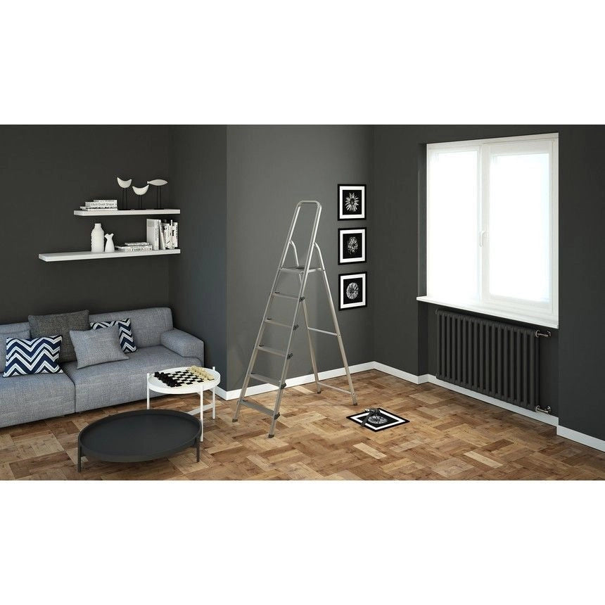 Colombo New Scal S109006W Stark Scala Pieghevole 6 Gradini Alluminio Acciaio Antiscivolo 150 Kg EN131 Made in Italy colore Acciaio