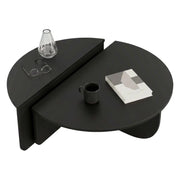 Tavolino da salotto Azim, Tavolo basso da caffè, Portariviste per divano, Ripiano da soggiorno, 90x90h35 cm, Nero