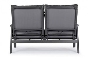 Divano 2 Posti 152x81x98h cm Recl con Cuscini Kledi Antracite