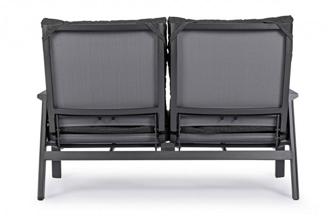 Divano 2 Posti 152x81x98h cm Recl con Cuscini Kledi Antracite