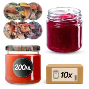 Barattoli per conserve KADAX Lerma 200ml 10 pezzi 66mm + coperchi "Mix di funghi"