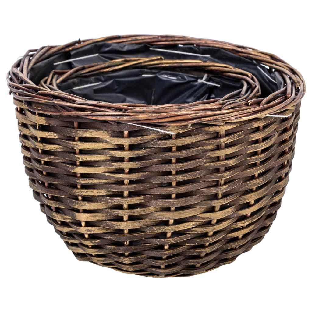 Set di 2 cestini in vimini marrone