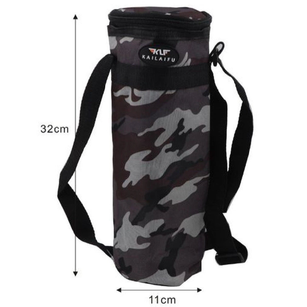 Trade Shop - Portabottiglia Termico Militare Borsa 1,5lt Caldo Freddo 11x32cm Escursioni 12816 -