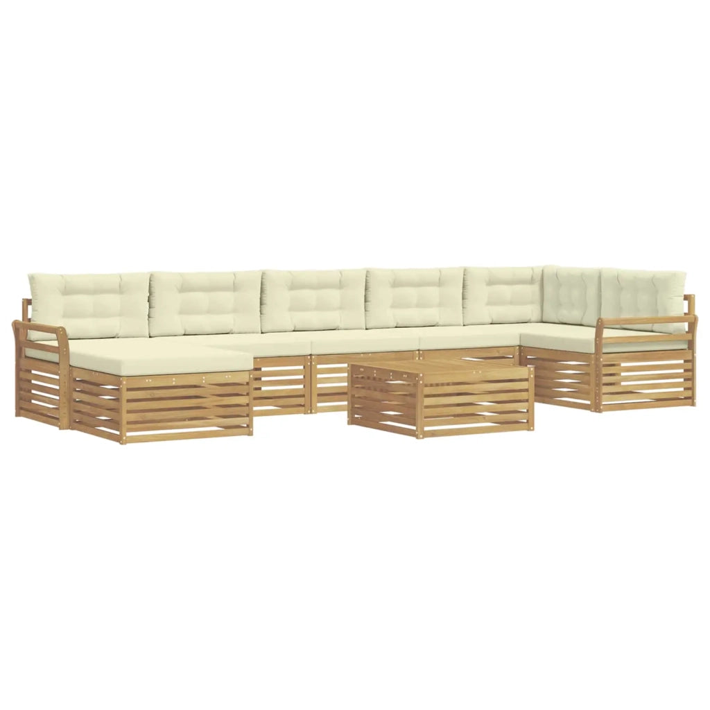 Set di divani da esterno con cuscino 8 pcs Bianco e Crema 3390885