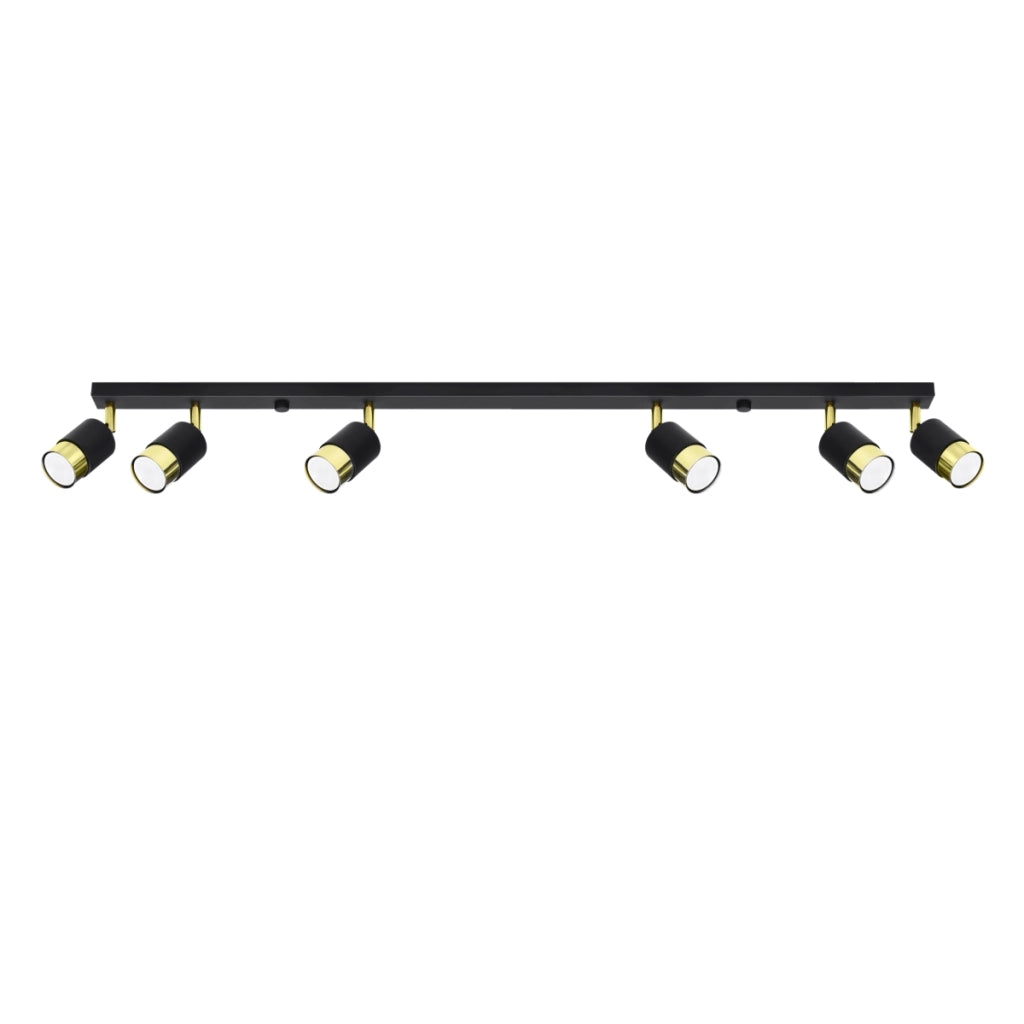 Lampada da soffitto NERO 6 nero/oro