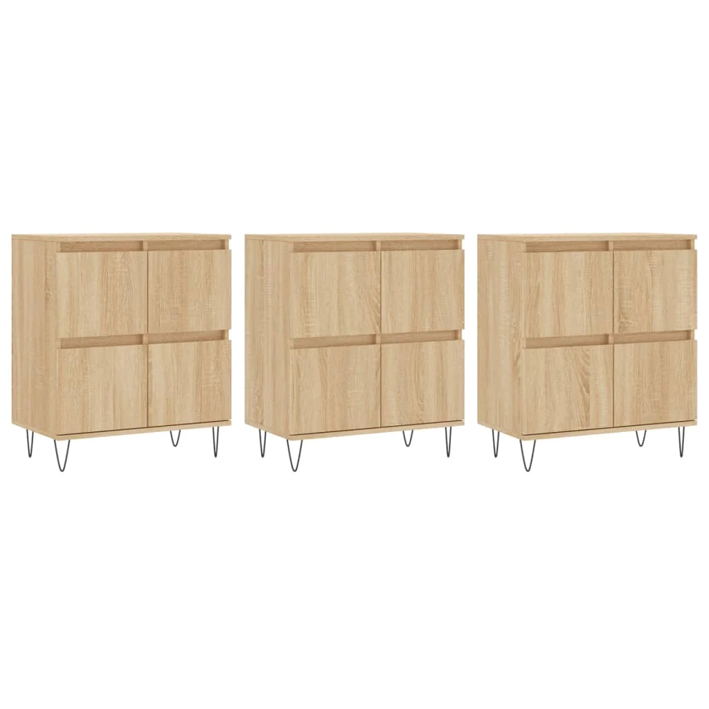 Buffet credenza cassettiera armadio mobile contenitore organizer per cucina soggiorno salotti 3 pezzi legno ingegnerizzato Sonoma marrone 02_0037112