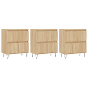 Buffet credenza cassettiera armadio mobile contenitore organizer per cucina soggiorno salotti 3 pezzi legno ingegnerizzato Sonoma marrone 02_0037112