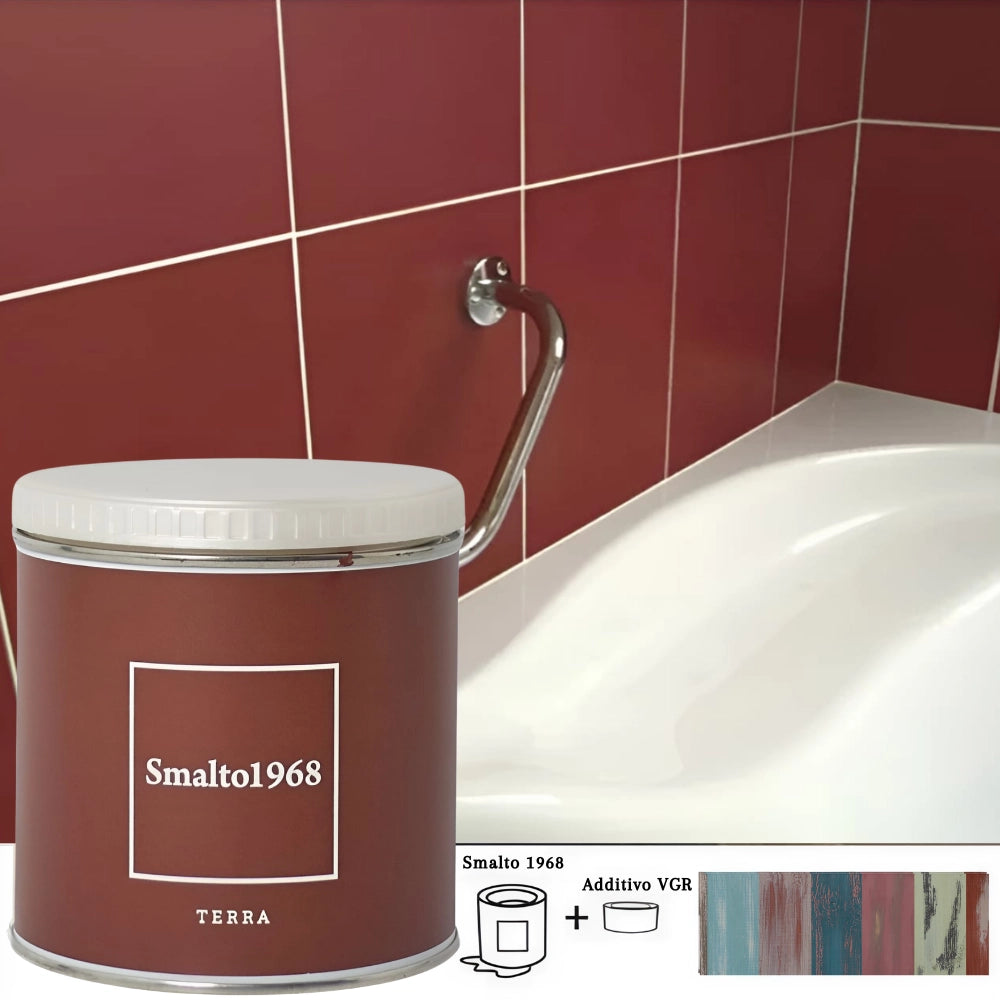 Smalto1968 base acqua vgr piastrelle ceramiche supporti difficili l 0.5 *** colore- terra, confezione 1