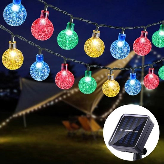 Faro a Energia Solare 11M 60 LED Illuminazione Esterna per Giardino - Luminaria Colorata - Impermeabile - Illuminazione Esterna per Giardino Alberi Terrazza - Feste Natale Matrimoni Feste - Funzionale - Illuminazione Esterna a Energia Solare per Giardino
