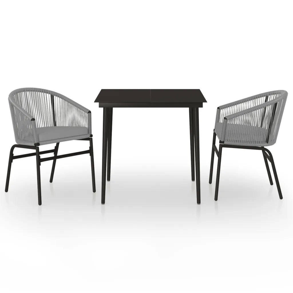 Set Mobili da Pranzo per Giardino 3 pz Antracite cod mxl 41216