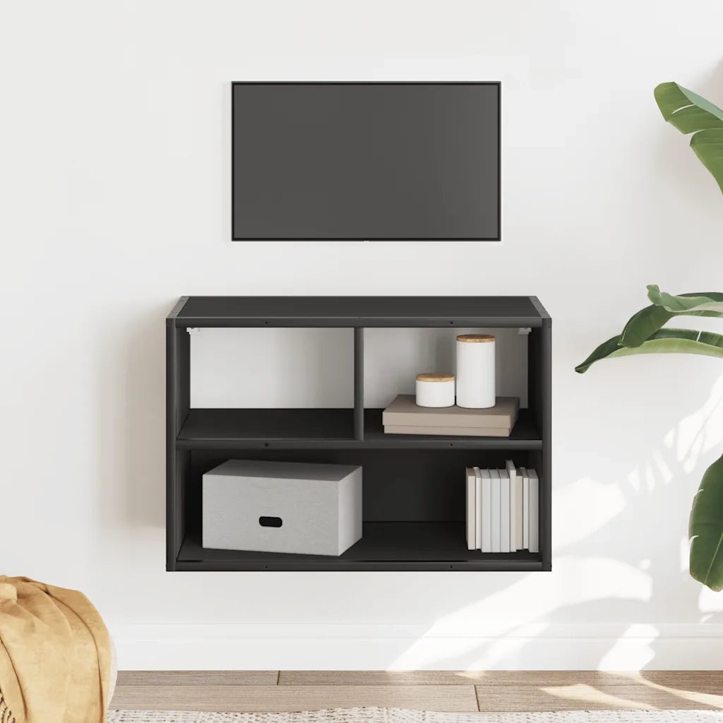 Mobile Porta TV Nero 60x31x39,5cm in Truciolato e Metallo 848914