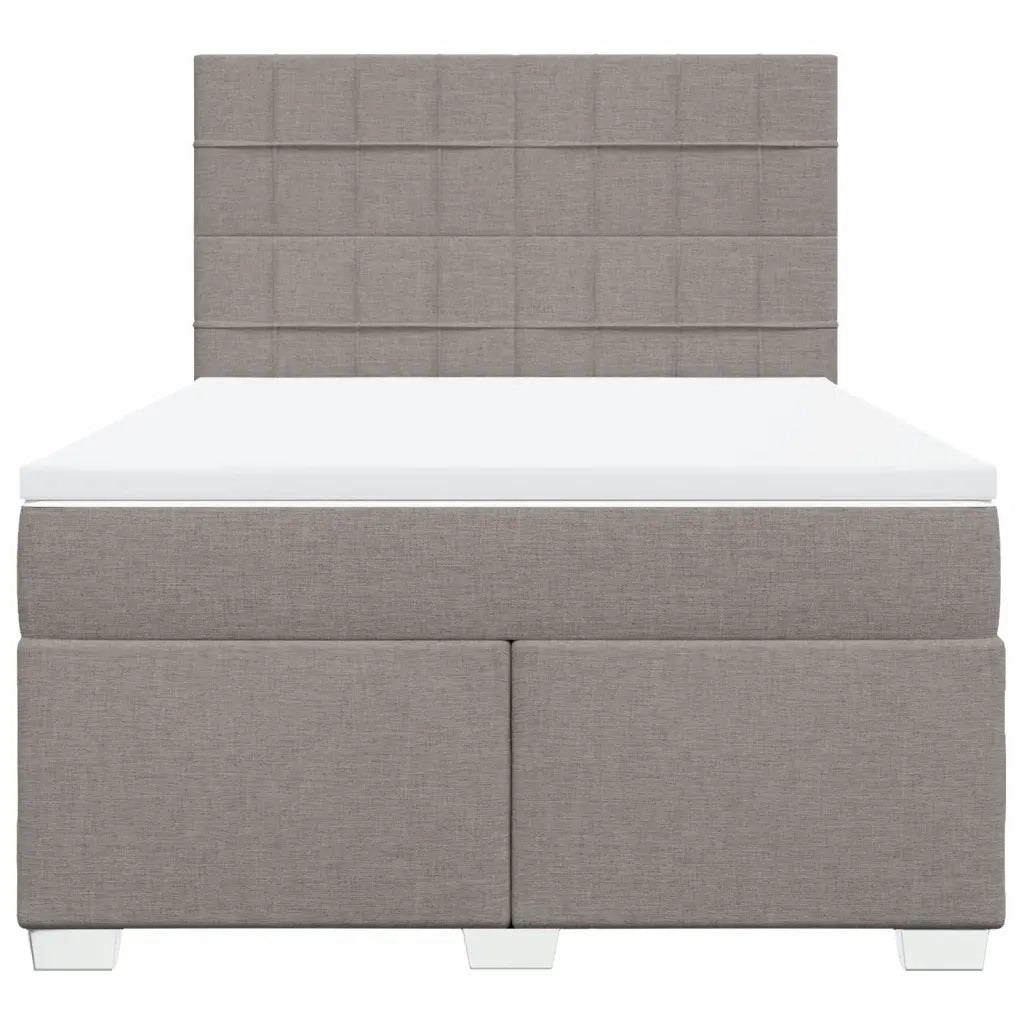 Giroletto a Molle con Materasso Tortora 140x190 cm in Tessuto