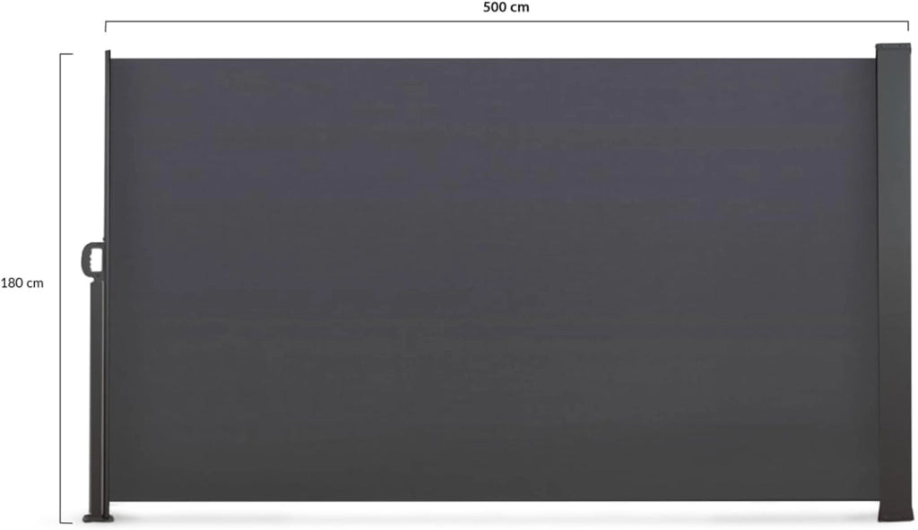 Tenda Laterale Retrattile Esterna 180 x 500 CM Grigio Antracite
