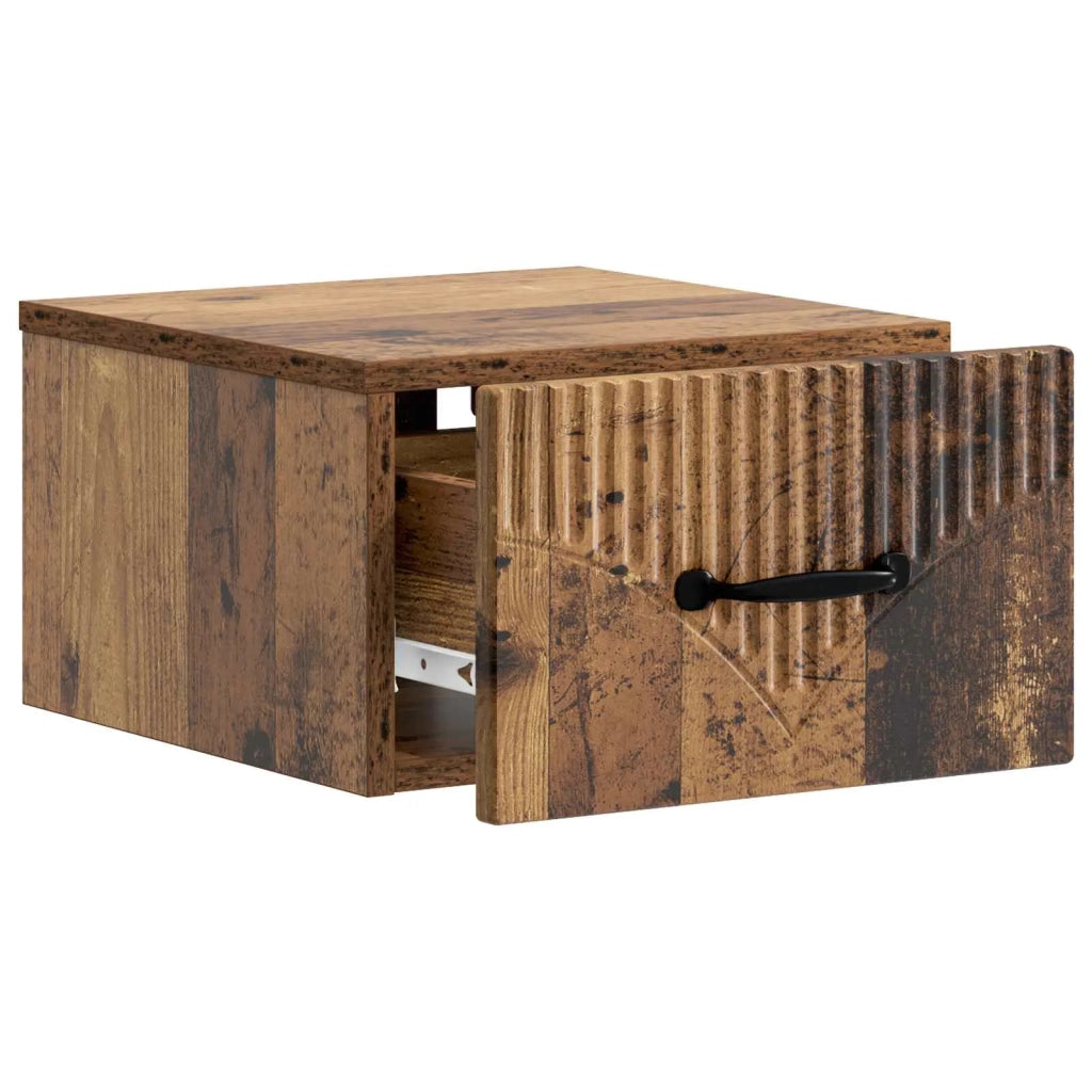 Mobiletto da notte a muro Legno antico 34,5 x 33 x 20 cm 898951