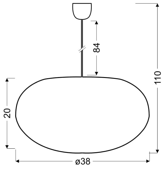 Lampada a sospensione Candellux Livio Ø38 corda gialla