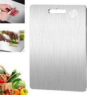 Piastra di taglio in titanio - Senza plastica - Senza profumi - Inox - Piastra di taglio - Antimicrobico - Resistente all'acqua del lavastoviglie