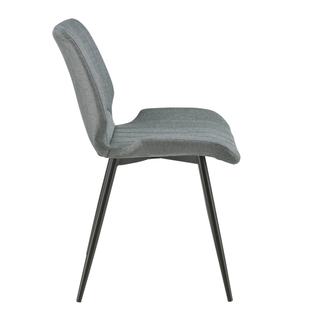 [en.casa] Sedia per Sala da Pranzo Pohorje 77 x 57,5 x 46 cm Set di 2 Tessuto Imbottito Grigio Scuro