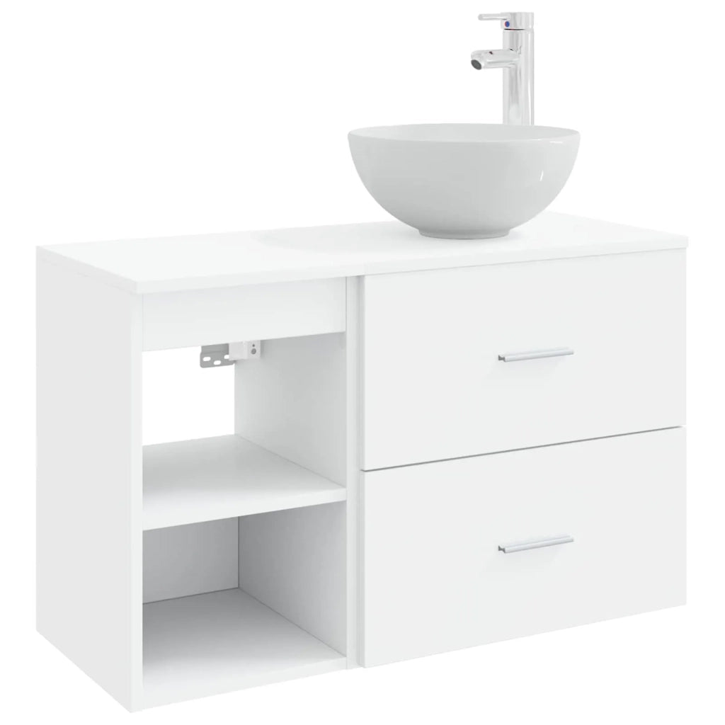 Set di mobili per il bagno 2 pcs Bianco Legno ingegnerizzato 3403864