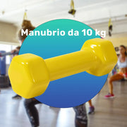 Trade Shop - Manubrio Singolo 10 Kg In Vinile Allenamento Esercizi Casa Palestra Workout Fit -