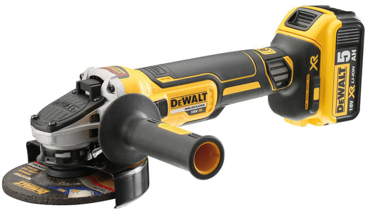 DeWalt SMERIGLIATRICE ANGOLARE BRUSHLESS 18V ''DCG405P2-QW'' 125mm,2 batterie 5,0 Ah,valigetta Tstak