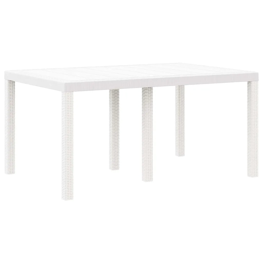 Set da Pranzo per Giardino 7 pcs Bianco Rattan Polt 3378562