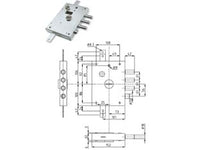 SERRATURA TRIPLICE APPLICARE CON SCROCCO DOPPIA MAPPA BLIND. HEAVY- - mm.73 SX (IMB 7142 1 SE) in busta - 1 pezzi DIERRE