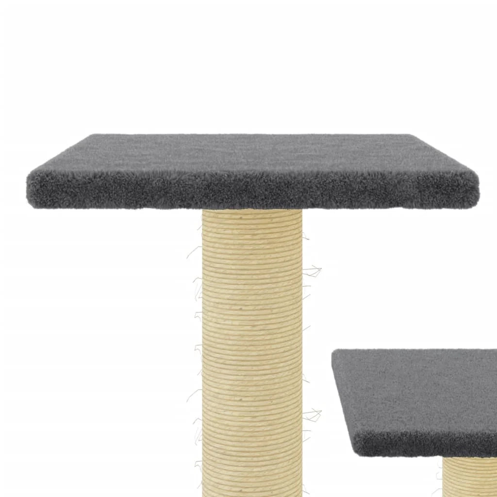Tiragraffi per gatti Mobili Torre da arrampicata Giocattolo Tiragraffi Piattaforma da arrampicata con tiragraffi in sisal scuro 61 cm Grigio 02_0022700