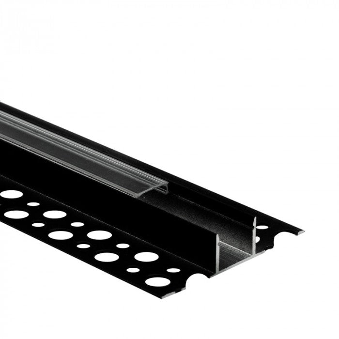Profilo LED GN02 superficie nero diffusore trasparente 2m