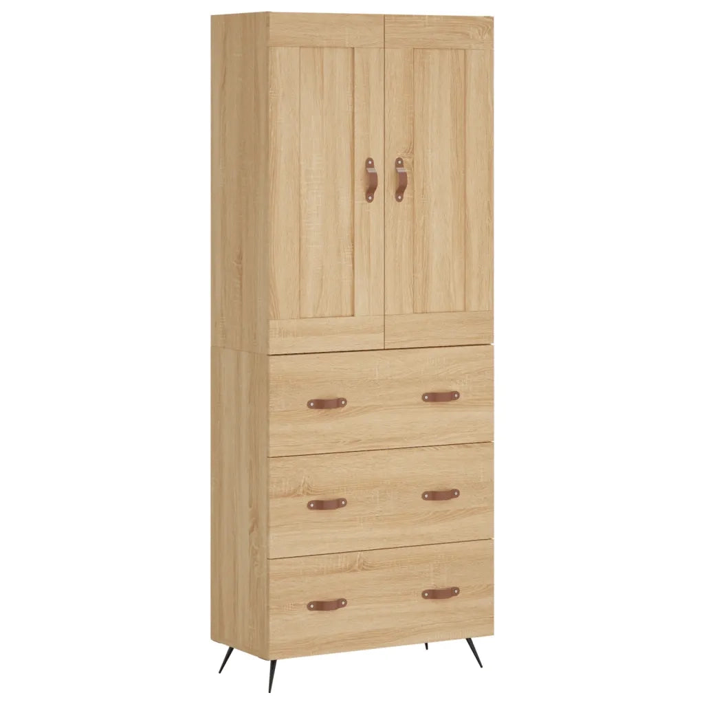 Credenza-Buffet-Armadio da cucina Rovere Sonoma 69,5x34x180 cm in Legno Multistrato 133718