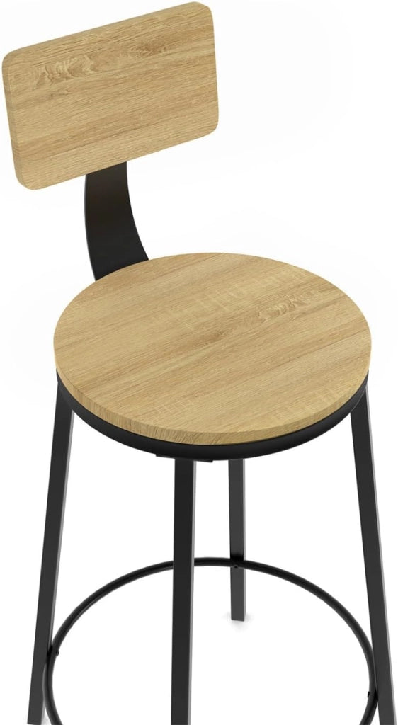 Set di 4 sgabelli da bar DETROIT, seduta rotonda con schienale dal design industriale
