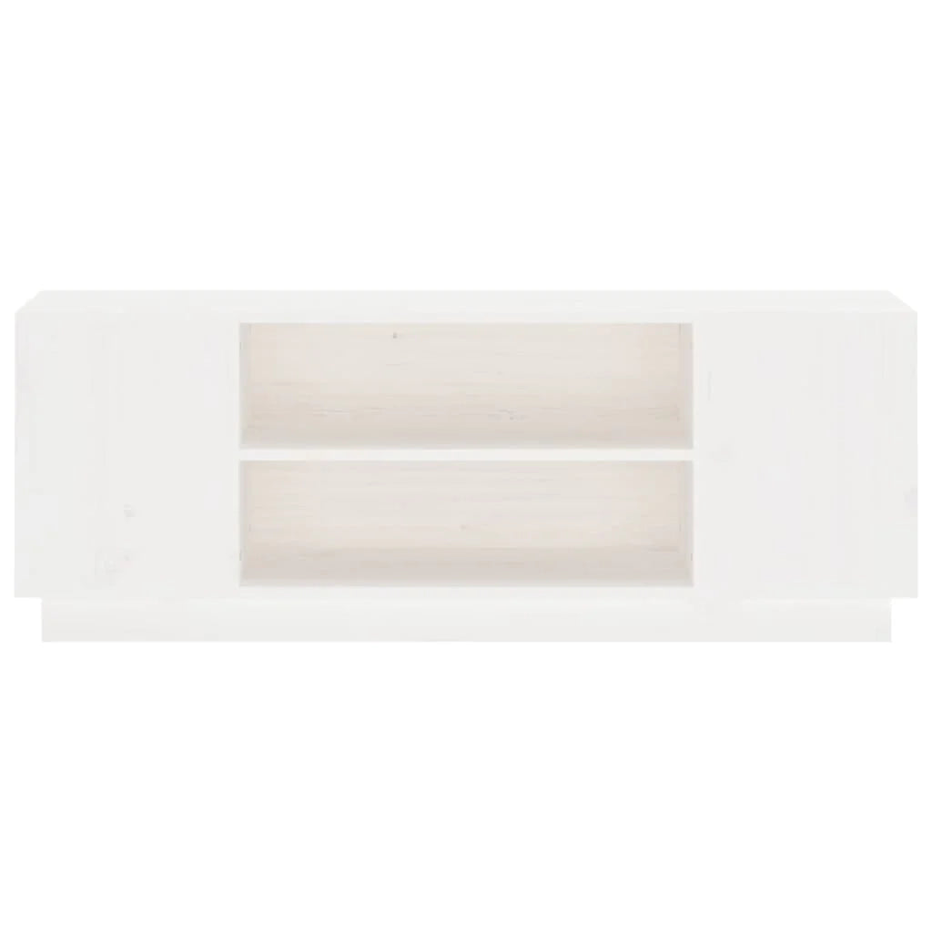 Mobile TV multimediale mensola per TV credenza per TV sala da pranzo soggiorno camera da letto 110 x 35 x 40,5 cm legno di pino massiccio bianco 02_0025756