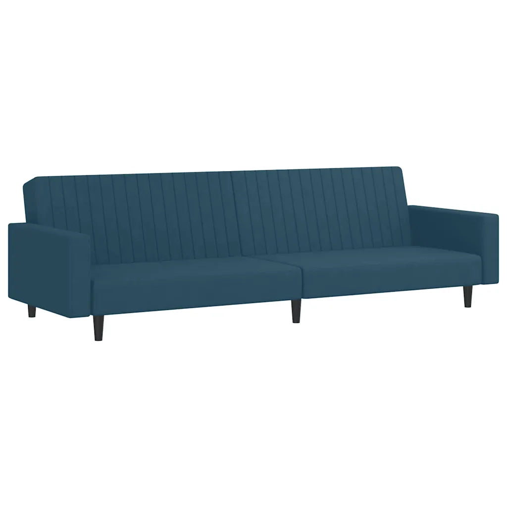 Divano Letto a 2 Posti Blu in Velluto 375936